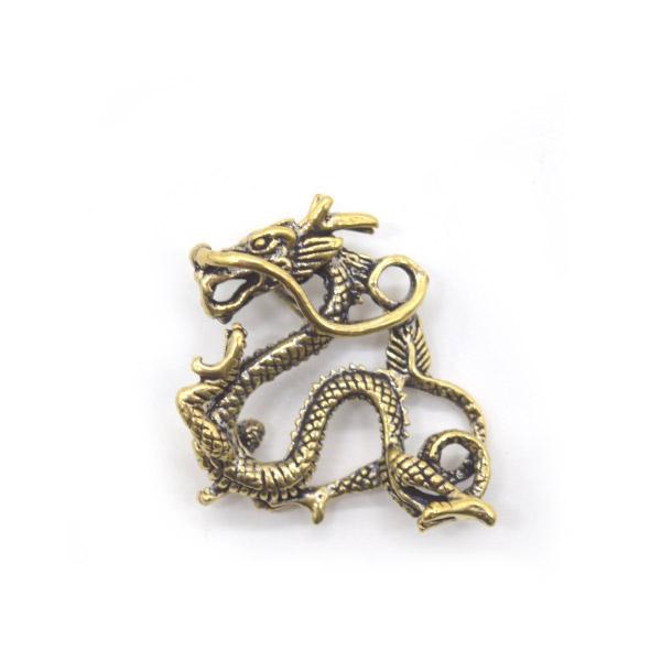 【メール便OK】 龍 ドラゴン ミニチュア 吊り下げタイプ 銅製置物 四神 3cm