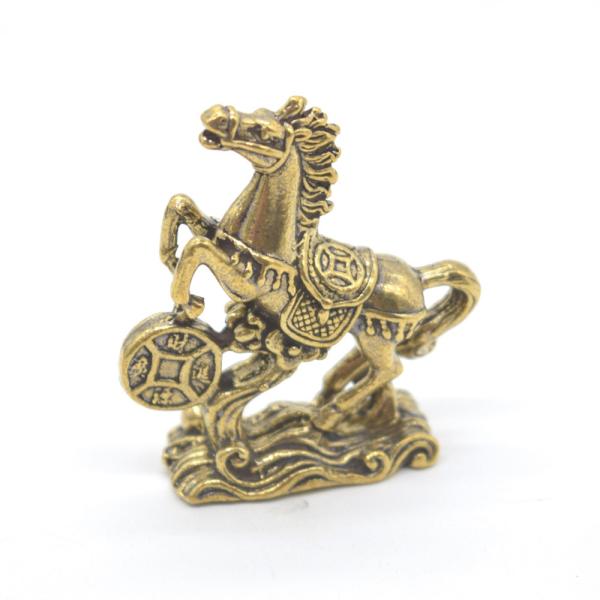 【メール便OK】 午 馬の置物 ミニサイズ 十二支 干支 金属製 風水インテリア 古銭持ち 4cm