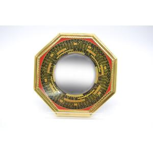 八卦鏡 羅盤付 凹面鏡 壁掛け 16cm
