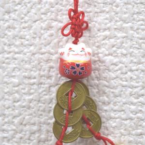 【メール便OK】招き猫ストラップ 古銭根付 ネ...の詳細画像1