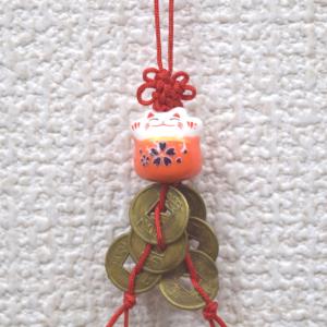 【メール便OK】招き猫ストラップ 古銭根付 ネ...の詳細画像2