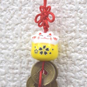 【メール便OK】招き猫ストラップ 古銭根付 ネ...の詳細画像3