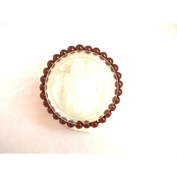 オレンジガーネット 柘榴石 6mm パワーストーン 天然石ブレスレット 努力が実る 目標達成