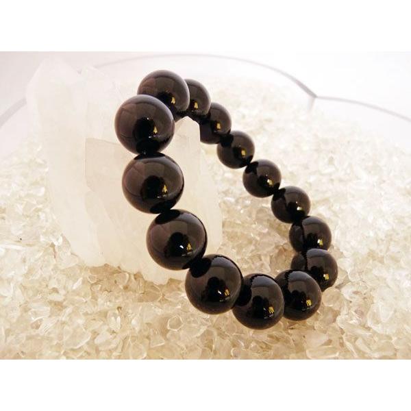 ブラックオニキス 黒瑪瑙 パワーストーン 天然石ブレスレット 14mm玉