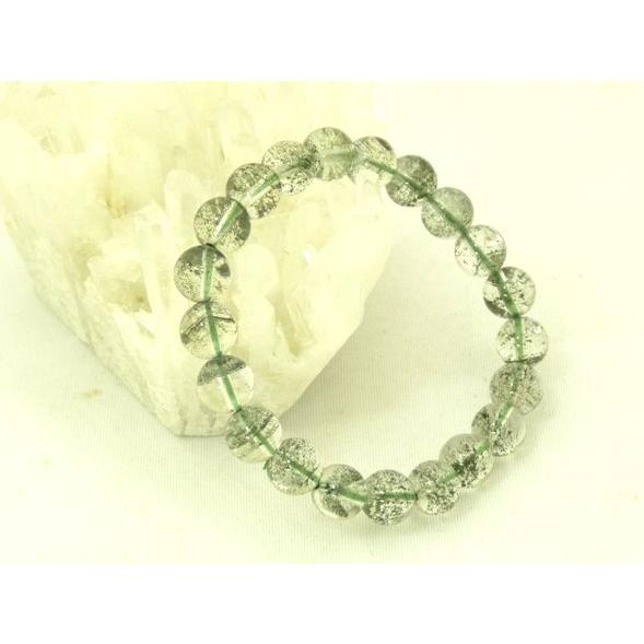【順調にお金が入ってくる】グリーンファントム（緑幽霊）パワーストーンブレスレット　9mm　◆一点もの...