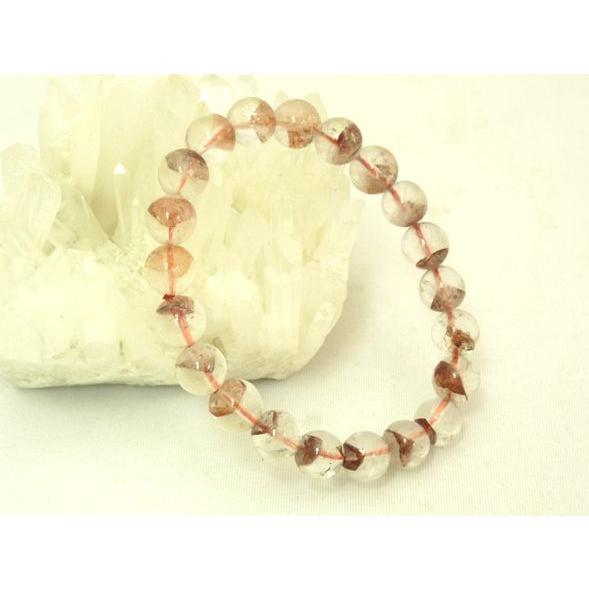 【希少な天然石】レッドファントム（赤幽霊）パワーストーンブレスレット【9.5mm玉】　◆一点もの◆