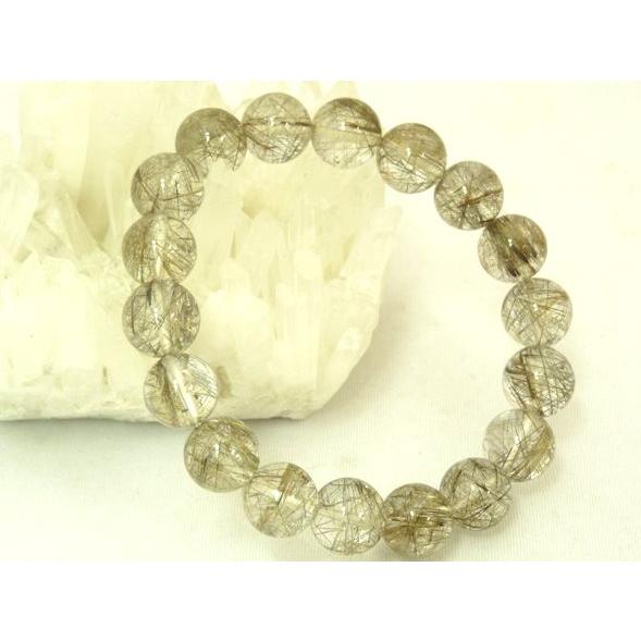 ルチルクォーツ プラチナルチル 白金針水晶  パワーストーン 天然石ブレスレット 腕輪 12mm玉