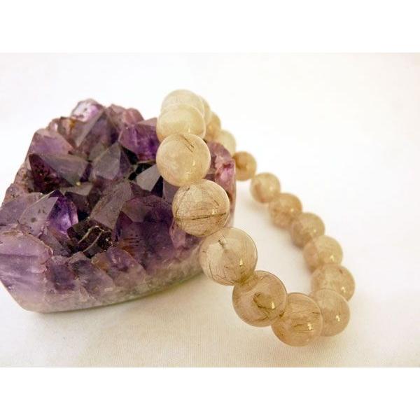 ルチルクォーツ プラチナルチル 白金針水晶  パワーストーン 天然石ブレスレット 腕輪 12.5mm...