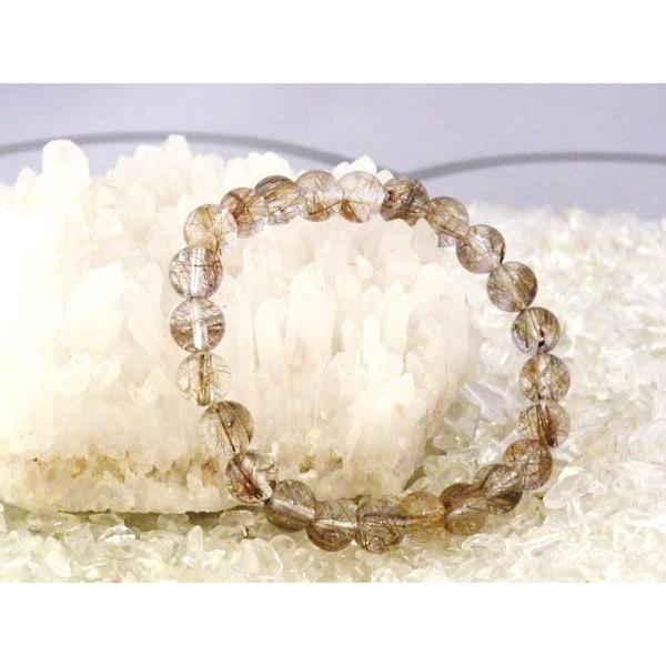 ルチルクォーツ プラチナルチル 白金針水晶  パワーストーン 天然石ブレスレット 腕輪 8mm玉