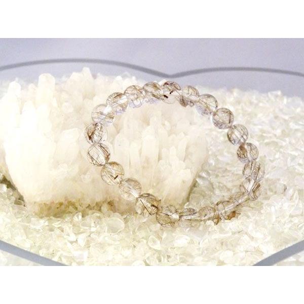 ルチルクォーツ プラチナルチル 白金針水晶  パワーストーン 天然石ブレスレット 腕輪 9mm玉