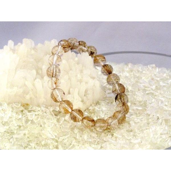 ルチルクォーツ プラチナルチル 白金針水晶  パワーストーン 天然石ブレスレット 腕輪 9mm玉