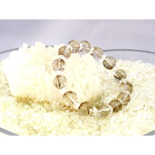 ルチルクォーツ プラチナルチル 白金針水晶  パワーストーン 天然石ブレスレット 腕輪 12mm玉