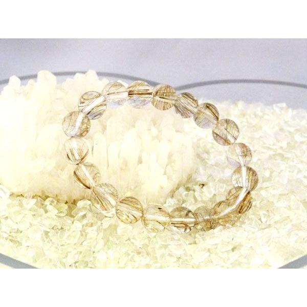 ルチルクォーツ プラチナルチル 白金針水晶  パワーストーン 天然石ブレスレット 腕輪 10mm玉