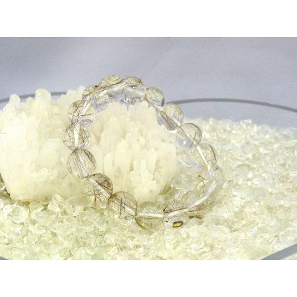 ルチルクォーツ プラチナルチル 白金針水晶  パワーストーン 天然石ブレスレット 腕輪 12mm玉