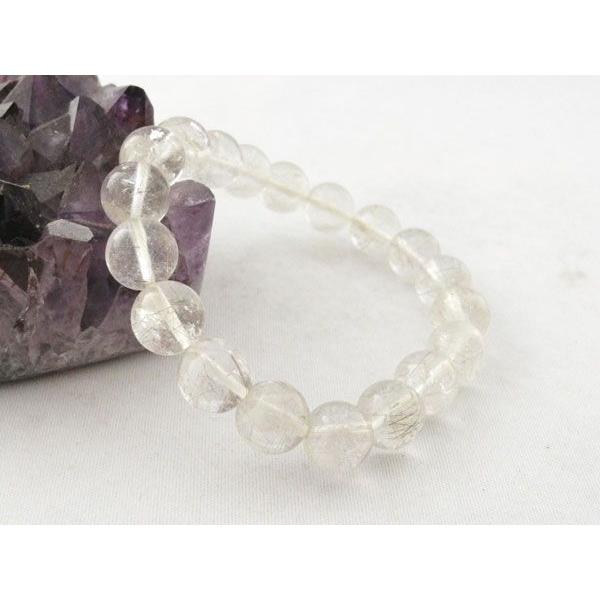 ルチルクォーツ プラチナルチル 白金針水晶  パワーストーン 天然石ブレスレット 腕輪 11mm玉