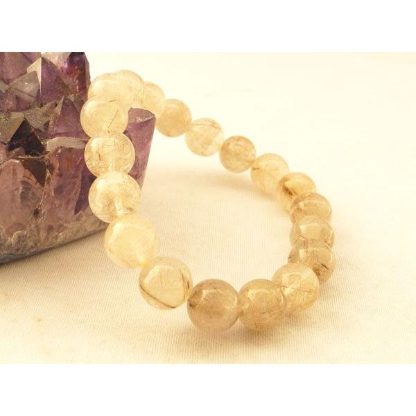 ルチルクォーツ プラチナルチル 白金針水晶  パワーストーン 天然石ブレスレット 腕輪 11mm玉