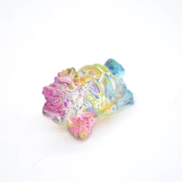 龍亀 ロングイ ドラゴンタートル カラフル 三色グラデーションカラー 半透明 樹脂製置物 3.5cm...