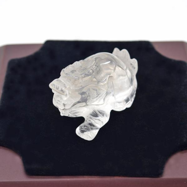 龍亀 ロングイの置物 水晶 3cm 天然石製 ドラゴンタートル クリスタル