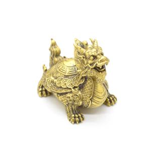 ドラゴンタートル 龍亀 ロングイ 置物 銅製 ...の詳細画像5