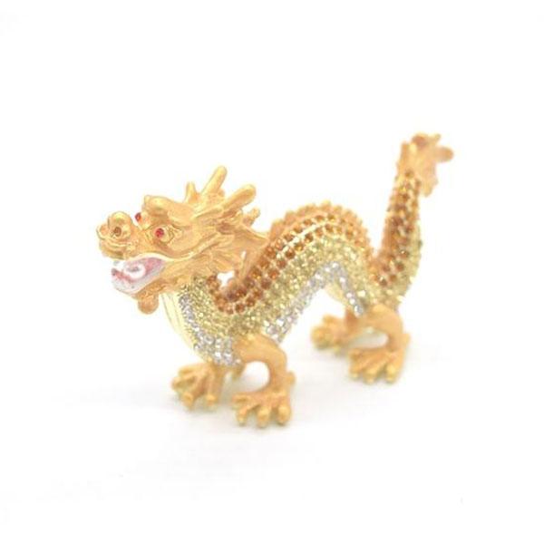 辰 龍の置物 七宝焼き 金色 6cm 五本爪 玄関 風水インテリア 竜