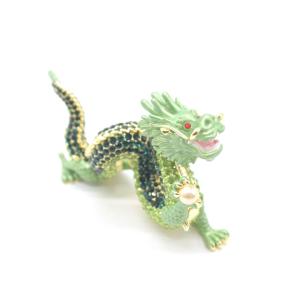 辰 龍の置物 七宝焼き ピンク 13cm 五本爪 玄関 風水インテリア 竜