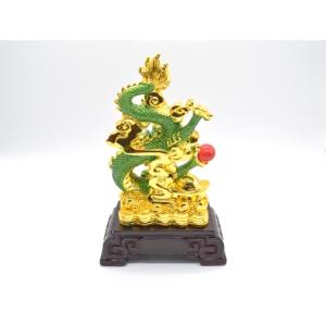 辰 龍の置物 8の字龍 緑と金 重ね8 樹脂製...の詳細画像5