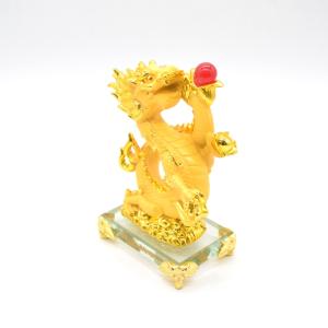 辰 龍の置物 8の字龍 金色 樹脂製 16cm...の詳細画像1