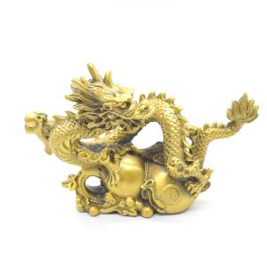龍の置物 竜 横型 12cm 銅製 振り向き龍 ...の商品画像