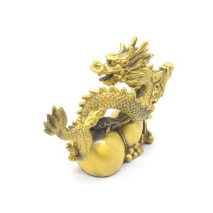 龍の置物 竜 横型 12cm 銅製 振り向き龍...の詳細画像2