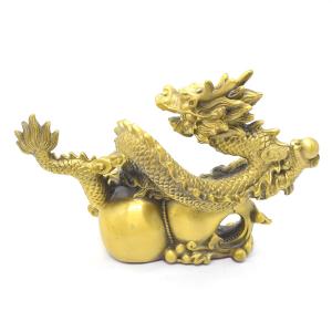 龍の置物 竜 横型 12cm 銅製 振り向き龍...の詳細画像3