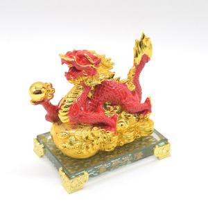 辰 龍の置物 七宝焼き ピンク 12cm 五本爪 玄関 風水インテリア 竜