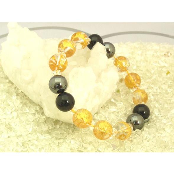 九頭龍 金彫り龍クォーツ 総合運 ヘマタイト オニキス ブレス 12mm