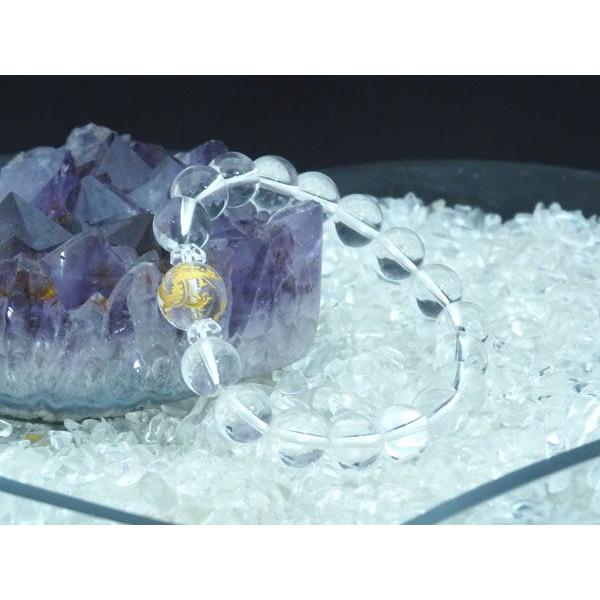 龍 金彫り龍水晶 魔除け・邪気祓い パワーストーンブレスレット