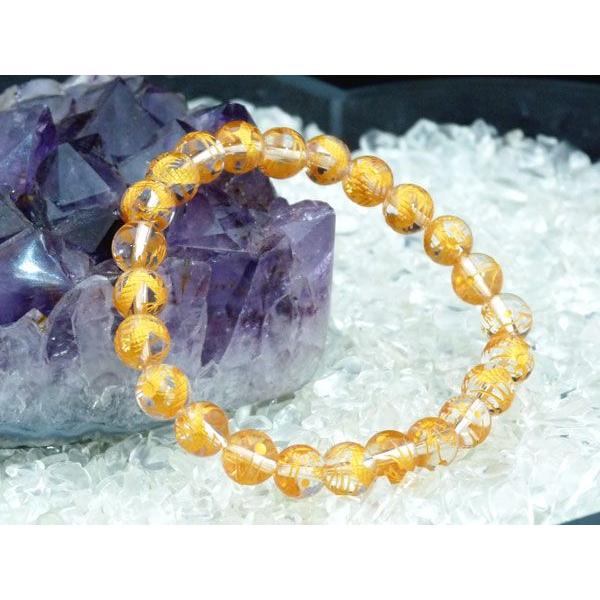 龍 金彫り龍水晶 魔除け・邪気祓い パワーストーンブレスレット