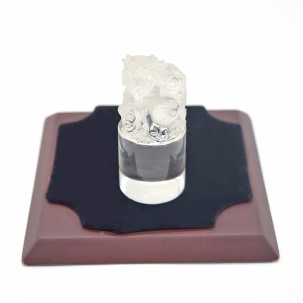 龍の置物 竜 水晶 円柱型 7cm 天然石製 クリスタル パワーストーン