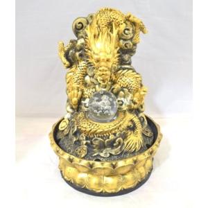 龍の置物 龍 黄金雲龍 噴水置物 樹脂製 風水...の詳細画像1