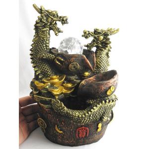 龍の置物 龍 開運双龍 噴水置物 樹脂製 総合...の詳細画像3