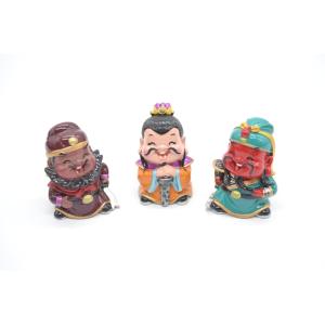 三国志 張飛 劉備 関羽 樹脂製置物 マスコット人形 3個セット かわいい人形置物 6cm