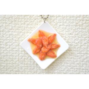 【メール便OK】 エビ煮 樹脂製ストラップ 食品サンプル 中華料理