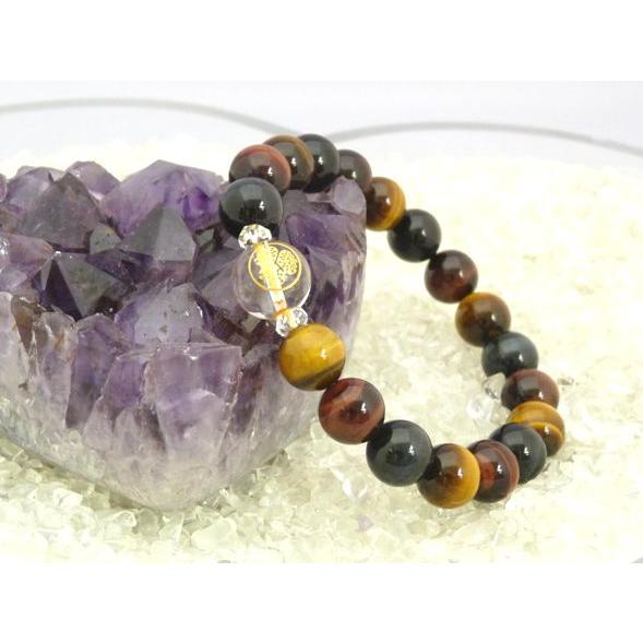 選べる戦国武将 金彫り家紋水晶 3色タイガーアイ 金運 仕事運 ブレス