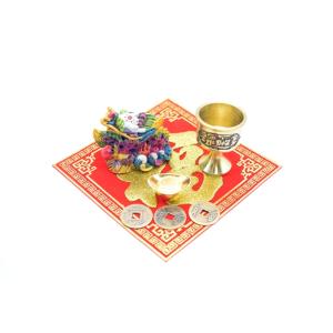 辰 龍の置物 風水セット 樹脂製 5cm 銅杯...の詳細画像1