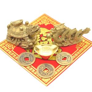 龍 龍亀 ドラゴンタートル 風水セット 古銭 ...の詳細画像1