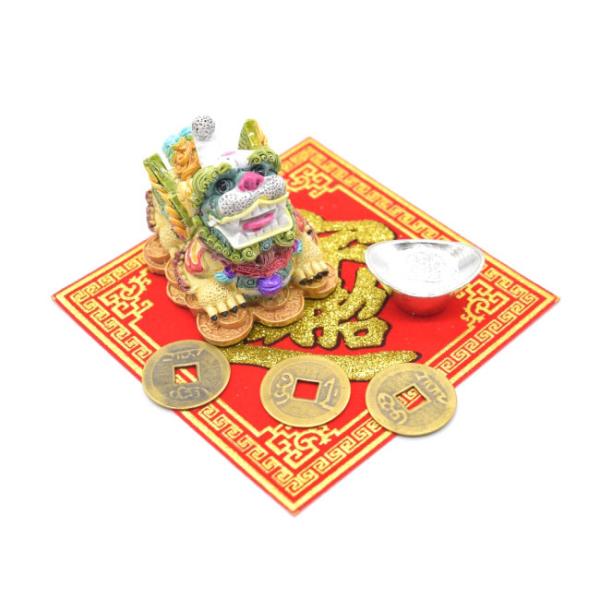 貔貅 置物 ヒキュウ 風水セット 元宝 古銭 福飾り 樹脂製