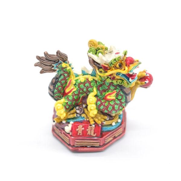 辰 龍の置物 青龍 樹脂製 9cm 東 守護神 四神相応 彩色済み パワースポット 竜