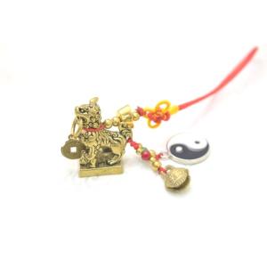 【メール便OK】 獅子 シシ ストラップ 銅製...の詳細画像1