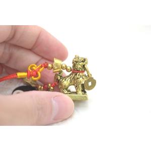 【メール便OK】 獅子 シシ ストラップ 銅製...の詳細画像2