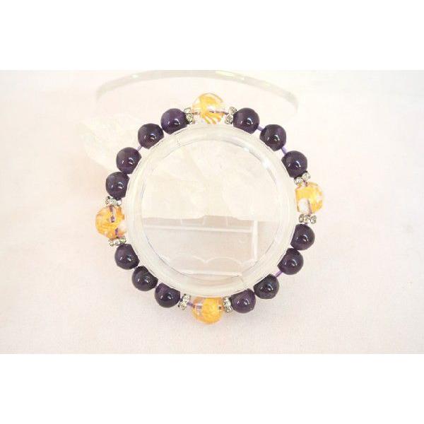四神 水晶 アメジスト 天然石ブレスレット パワーストーン 8mm〜10mm