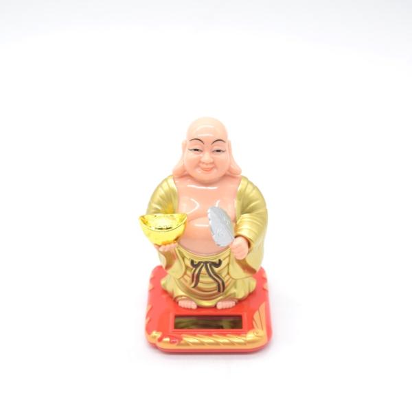 布袋様 置物 笑佛 笑い仏 ソーラー 太陽光 電池不要 中華雑貨 プラスチック製 リアルタイプ 頷く...