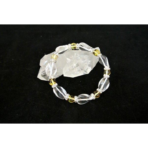 水晶 シトリン デザインブレスレット パワーストーン 天然石アクセサリー