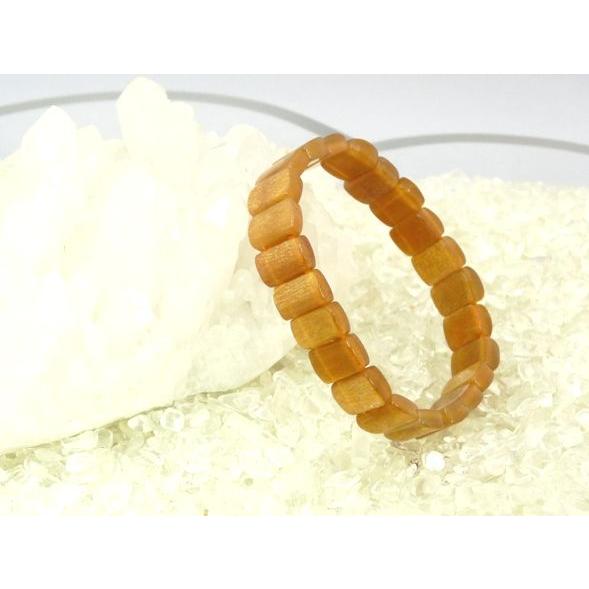 サンストーン 日長石 パワーストーン 天然石ブレスレット 平型 10mm SSサイズ